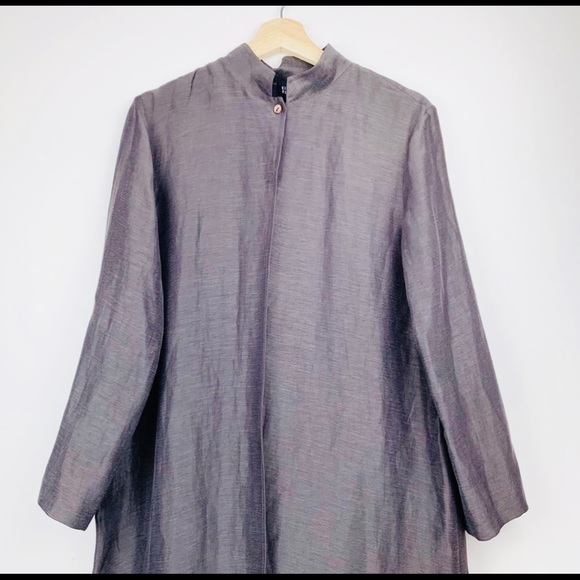 EILEEN FISHER Silk & Linen open front Jacket - Picture 2 of 7